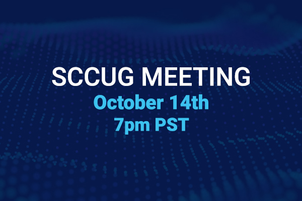 SCCUG Meeting 10/14/21